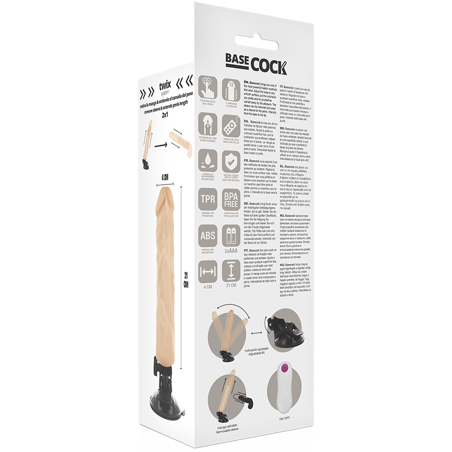 BASECOCK - VIBRADOR REALÍSTICO CONTROLE REMOTO 21CM - Image 4