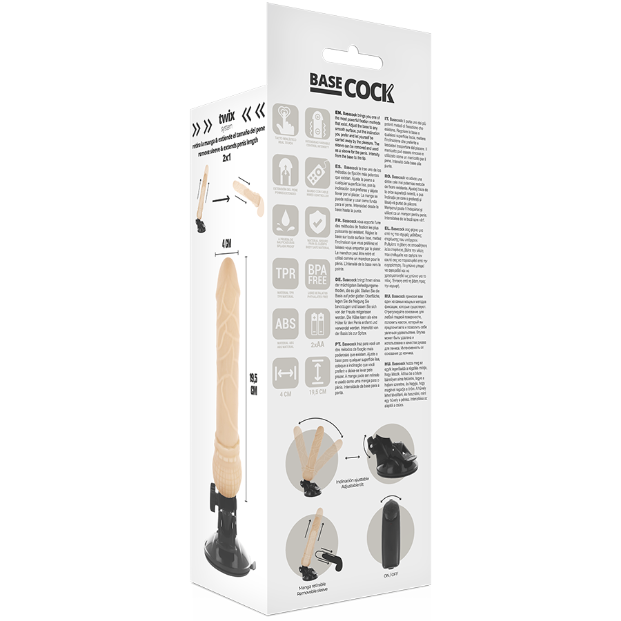 BASECOCK - VIBRADOR DE CONTROLE REMOTO REALISTA BASECOCK 19,5 CM - Image 4