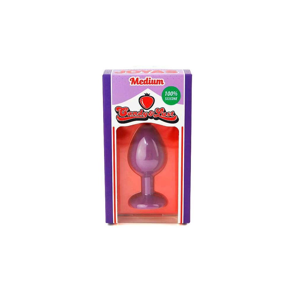 PLUG ANAL DE SILICONE COM JOIA ROXO CANDY LUST - Image 3