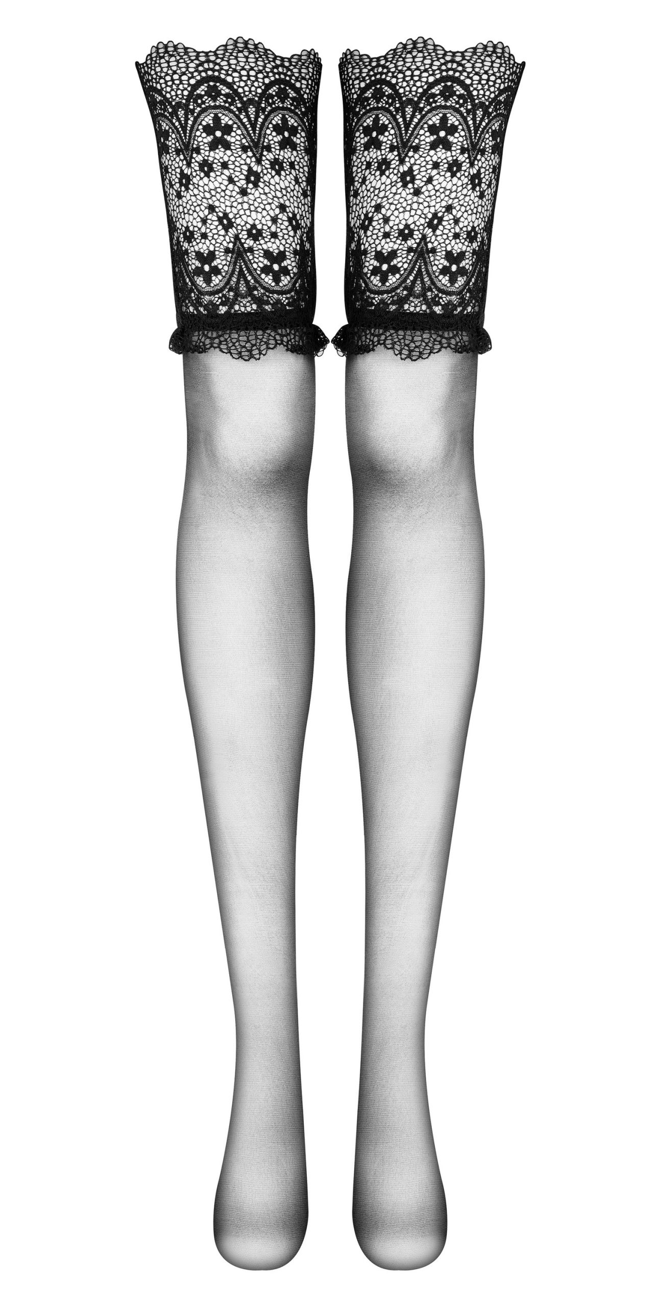 MEIAS DE LIGAS OBSIDIAN PRETAS BEAUTY NIGHT FASHION - Image 5