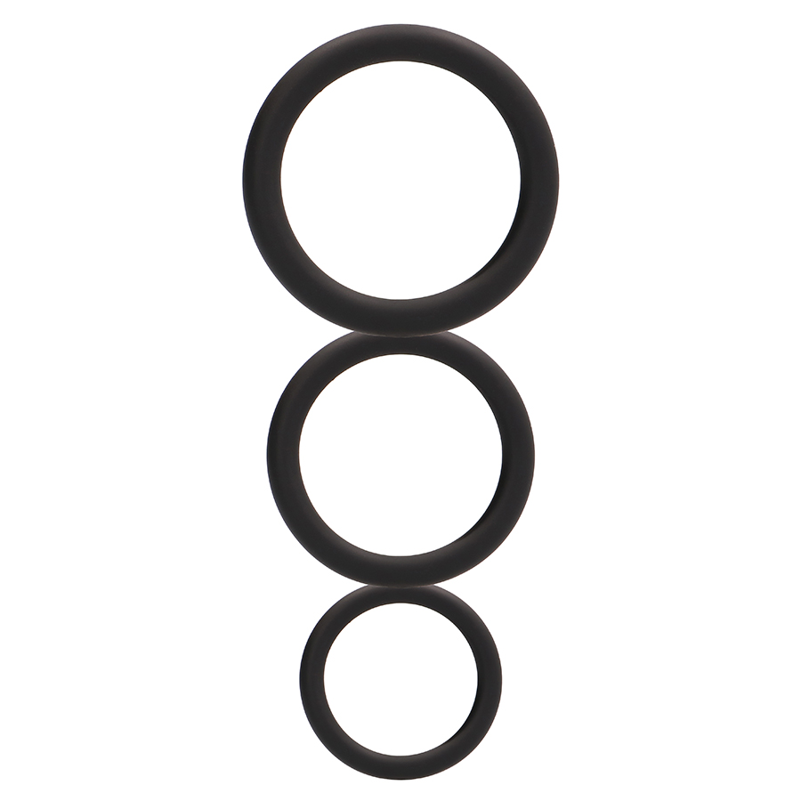 CONJUNTO DE ANÉIS PARA O PÉNIS ROUND COCK RINGS SET PRETOS - Image 2