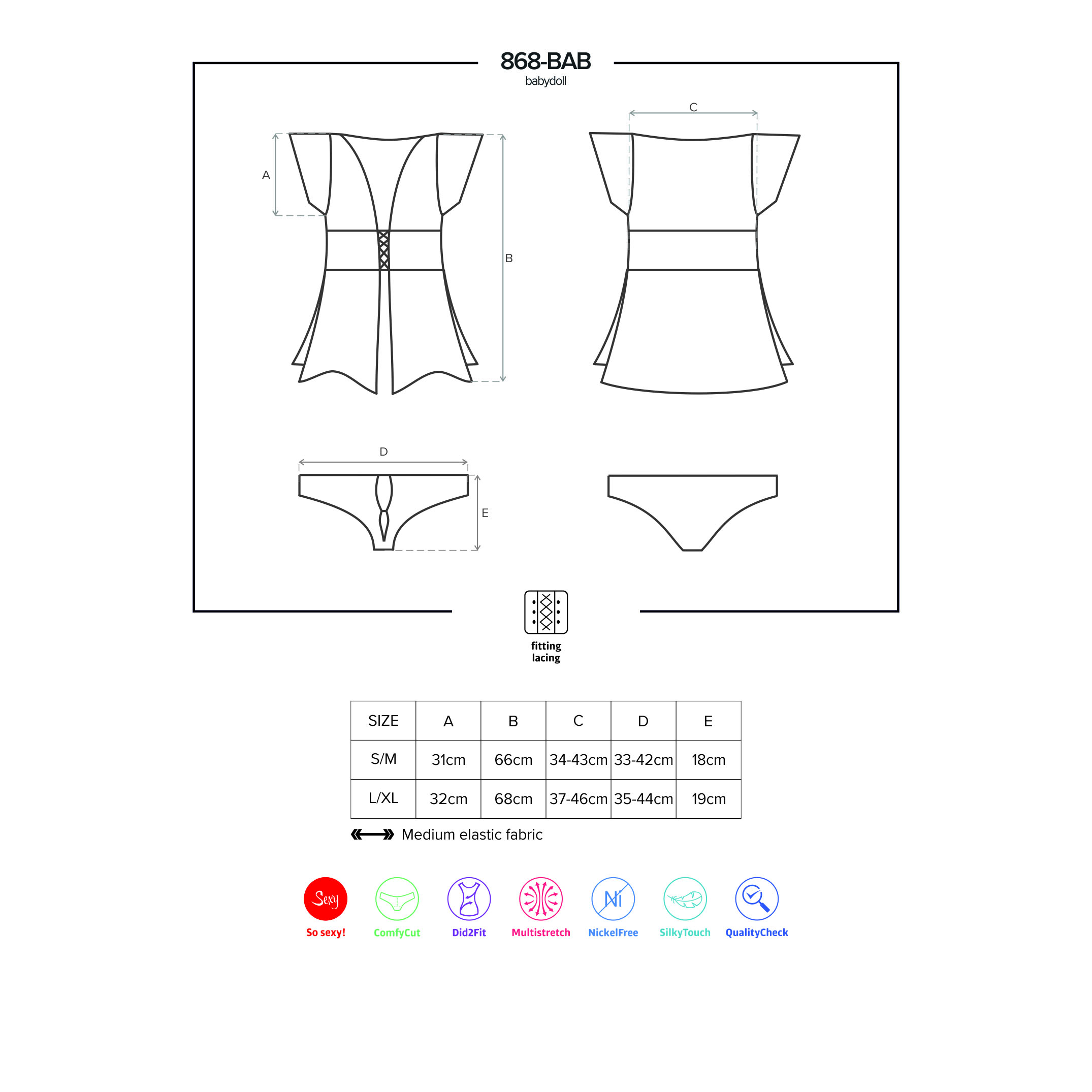 CAMISA DE NOITE E TANGA 868-BAB OBSESSIVE - Image 3