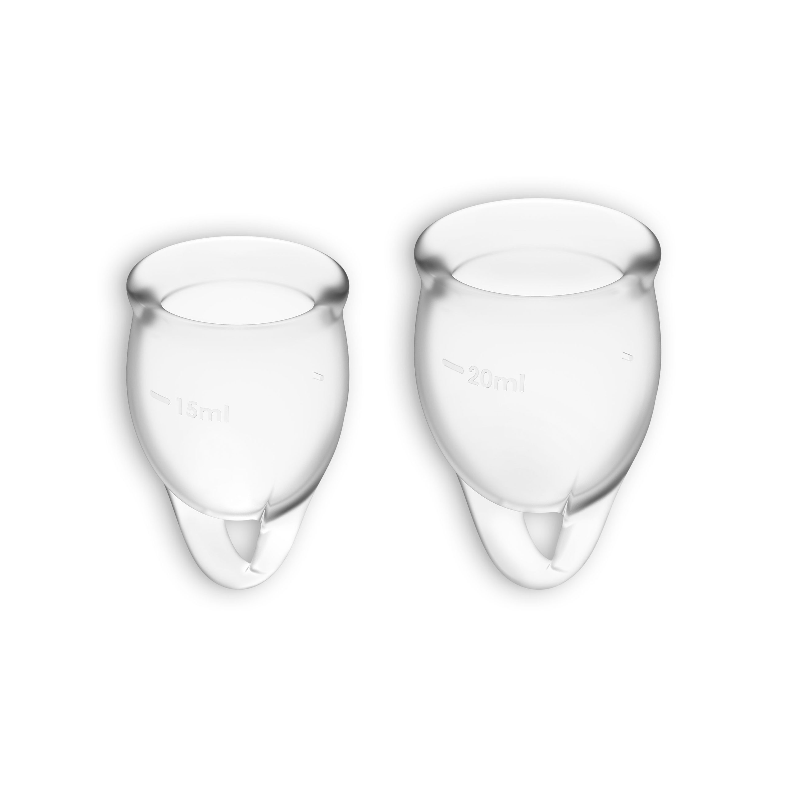 CONJUNTO DE 2 COPOS MENSTRUAIS FEEL CONFIDENT SATISFYER TRANSPARENTE - Image 4