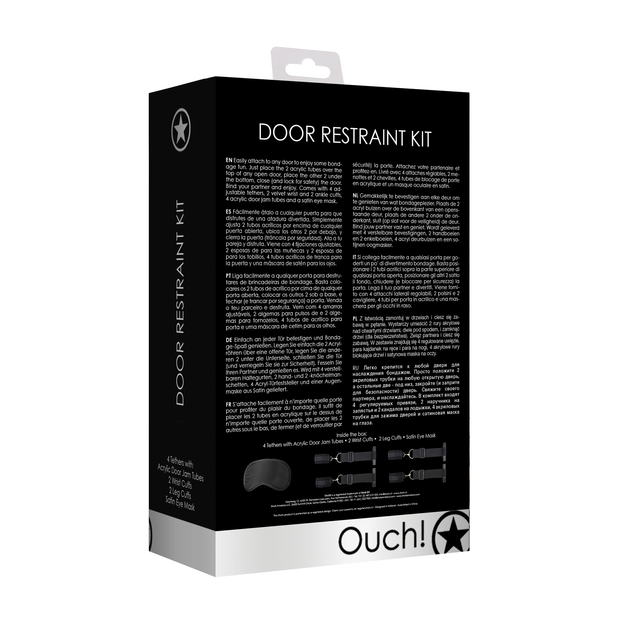 KIT DE RESTRIÇÃO PARA PORTA DOOR RESTRAINT SET OUCH! PRETO - Image 4