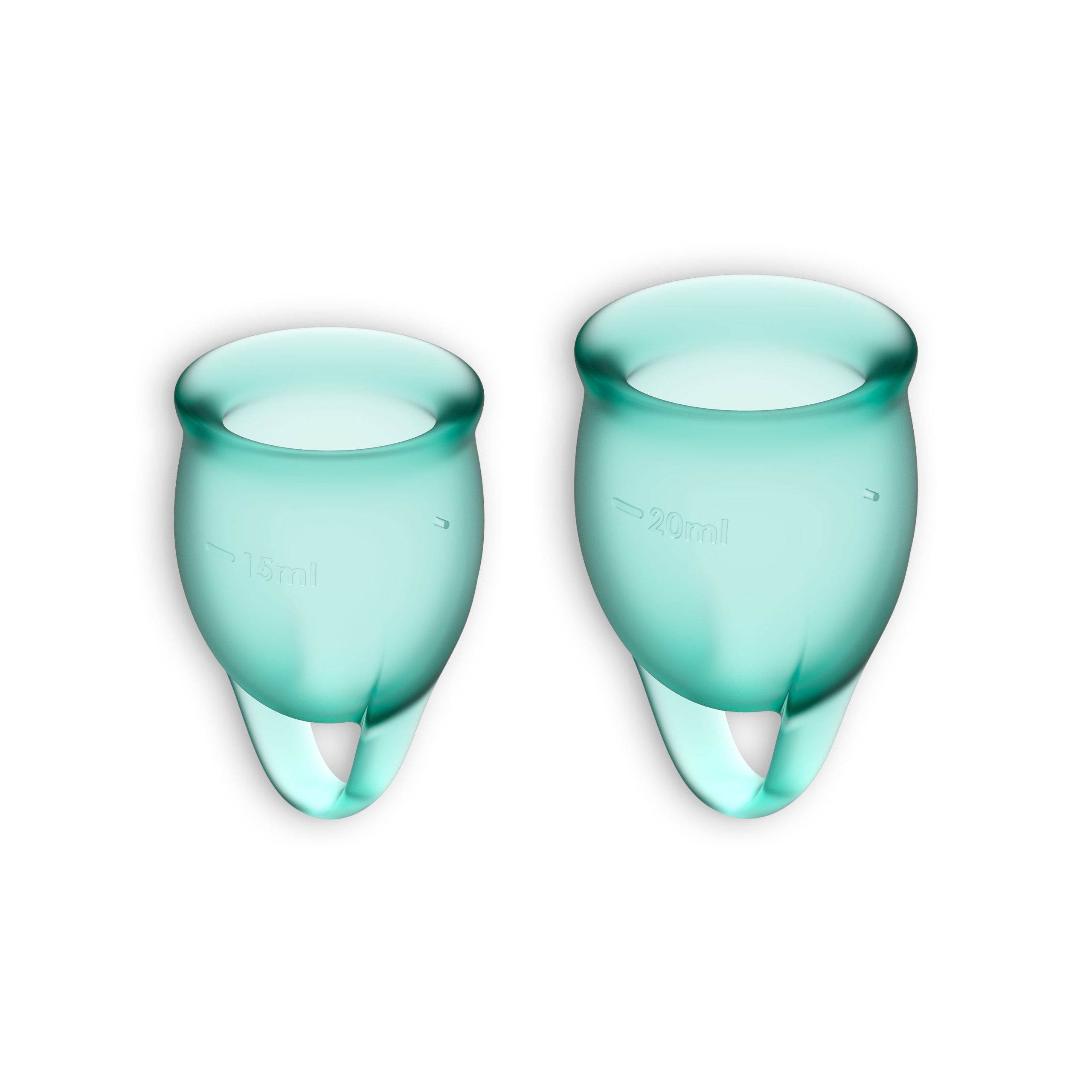 CONJUNTO DE 2 COPOS MENSTRUAIS FEEL CONFIDENT SATISFYER VERDE ESCURO - Image 2