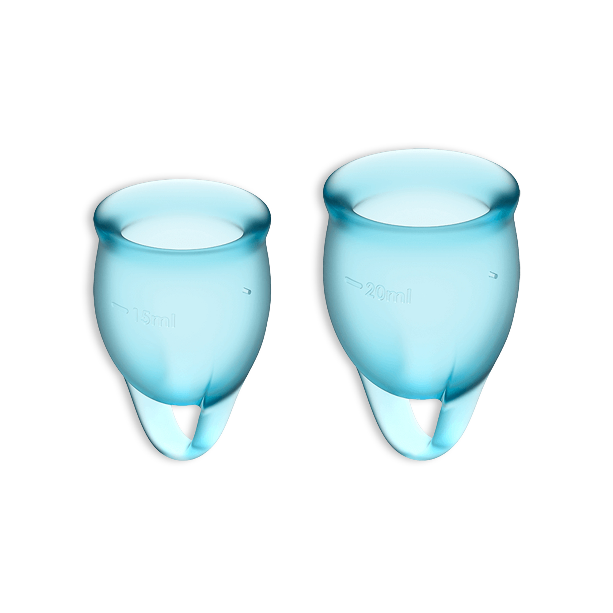 CONJUNTO DE 2 COPOS MENSTRUAIS FEEL CONFIDENT SATISFYER AZUL CLARO - Image 2