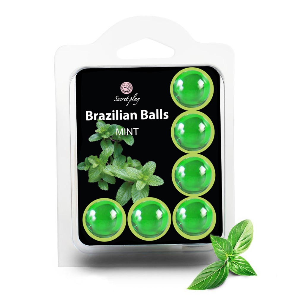 BOLAS LUBRIFICANTES BEIJÁVEIS BRAZILIAN BALLS SABOR A MENTA 6 x 4GR - Image 2