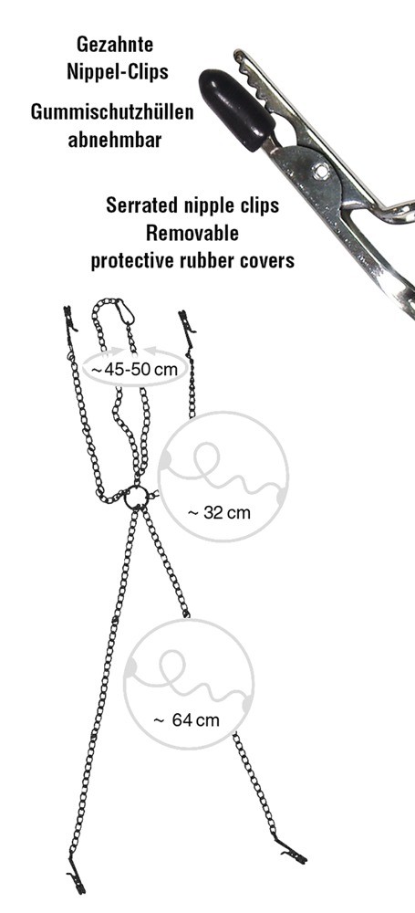 CORRENTE COM PINÇAS PARA OS MAMILOS E CLITÓRIS FETISH COLLECTION - Image 3