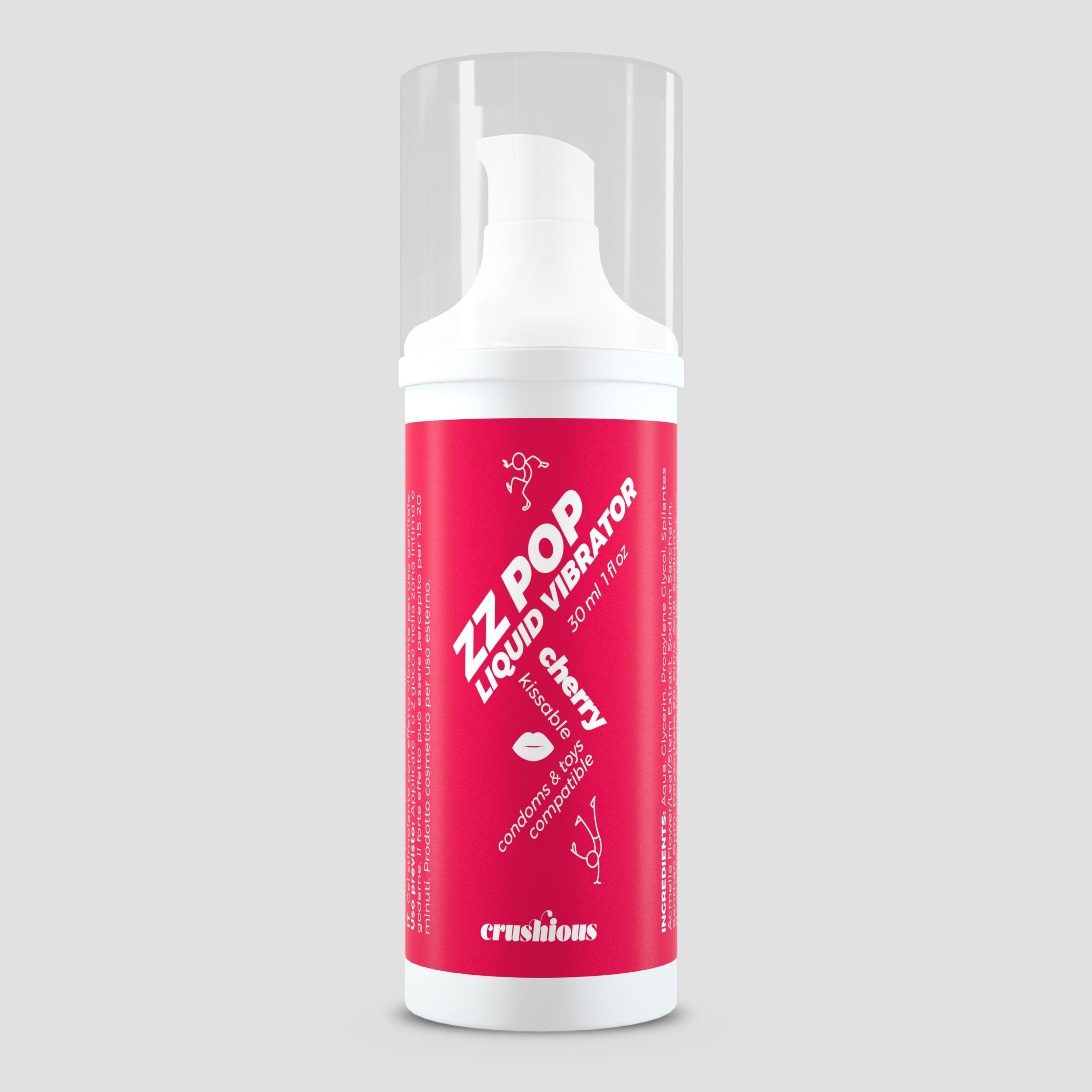 VIBRADOR LÍQUIDO ZZ POP COM AROMA CEREJA 30ML CRUSHIOUS - Image 2