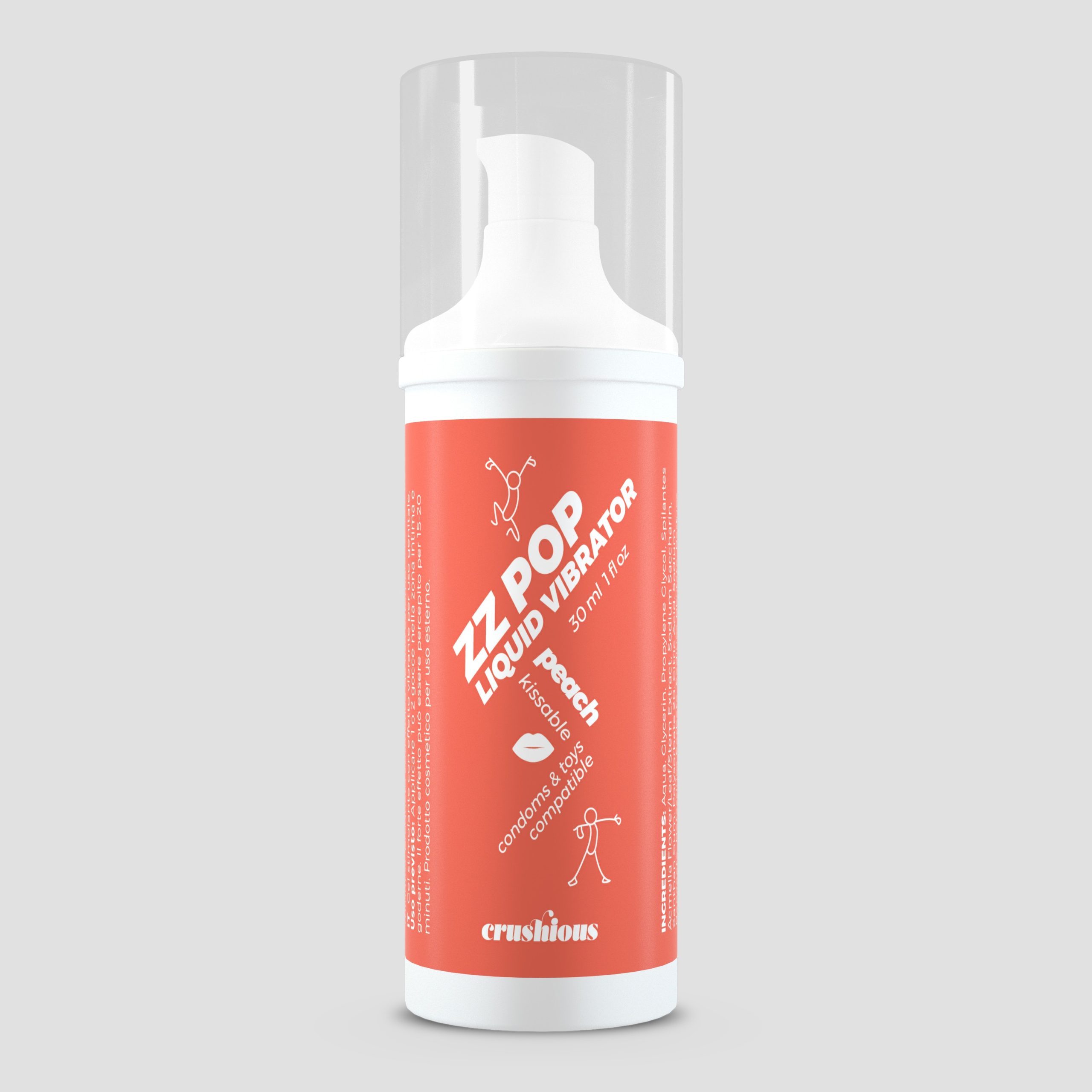 VIBRADOR LÍQUIDO ZZ POP COM AROMA PÊSSEGO 30ML CRUSHIOUS - Image 2