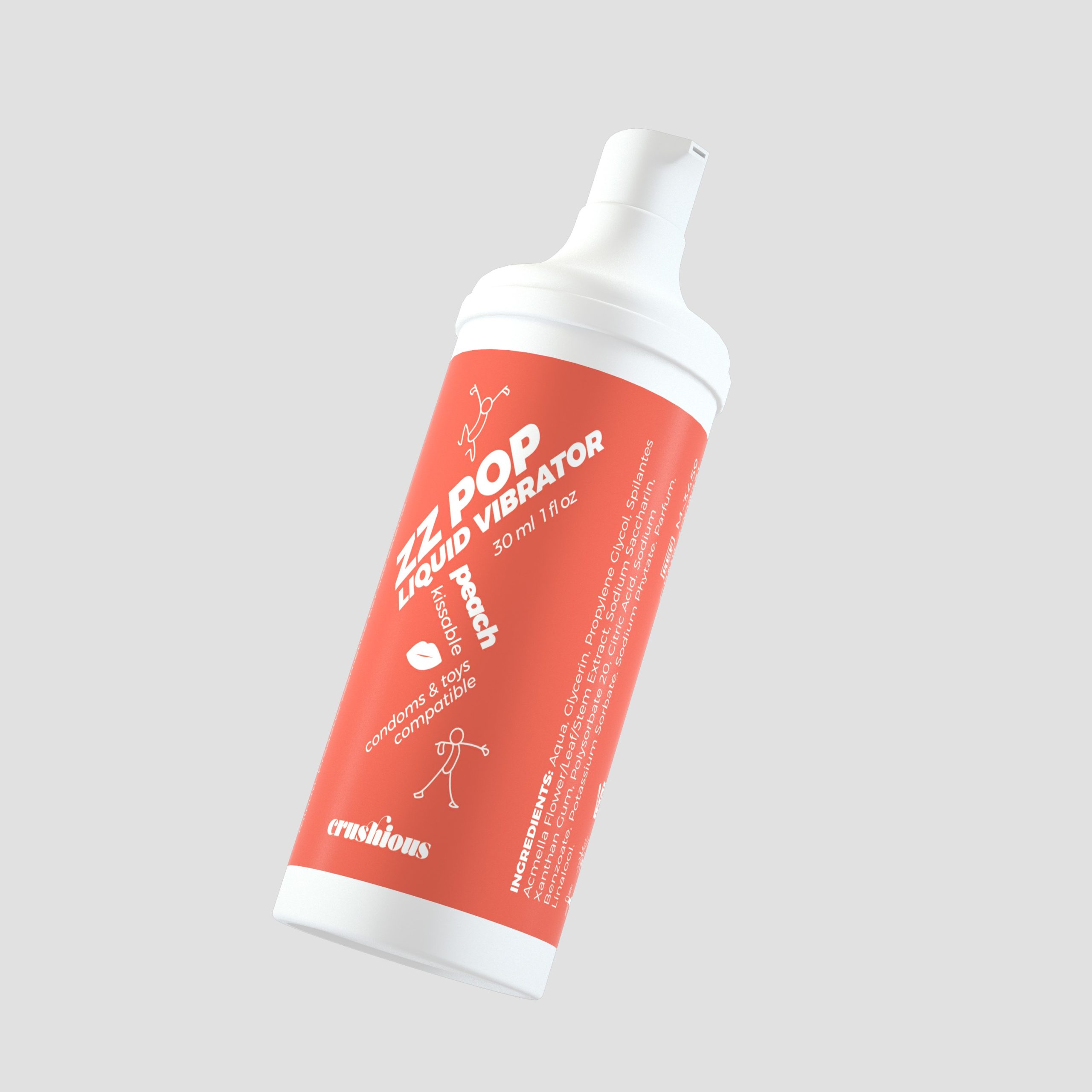 VIBRADOR LÍQUIDO ZZ POP COM AROMA PÊSSEGO 30ML CRUSHIOUS - Image 4