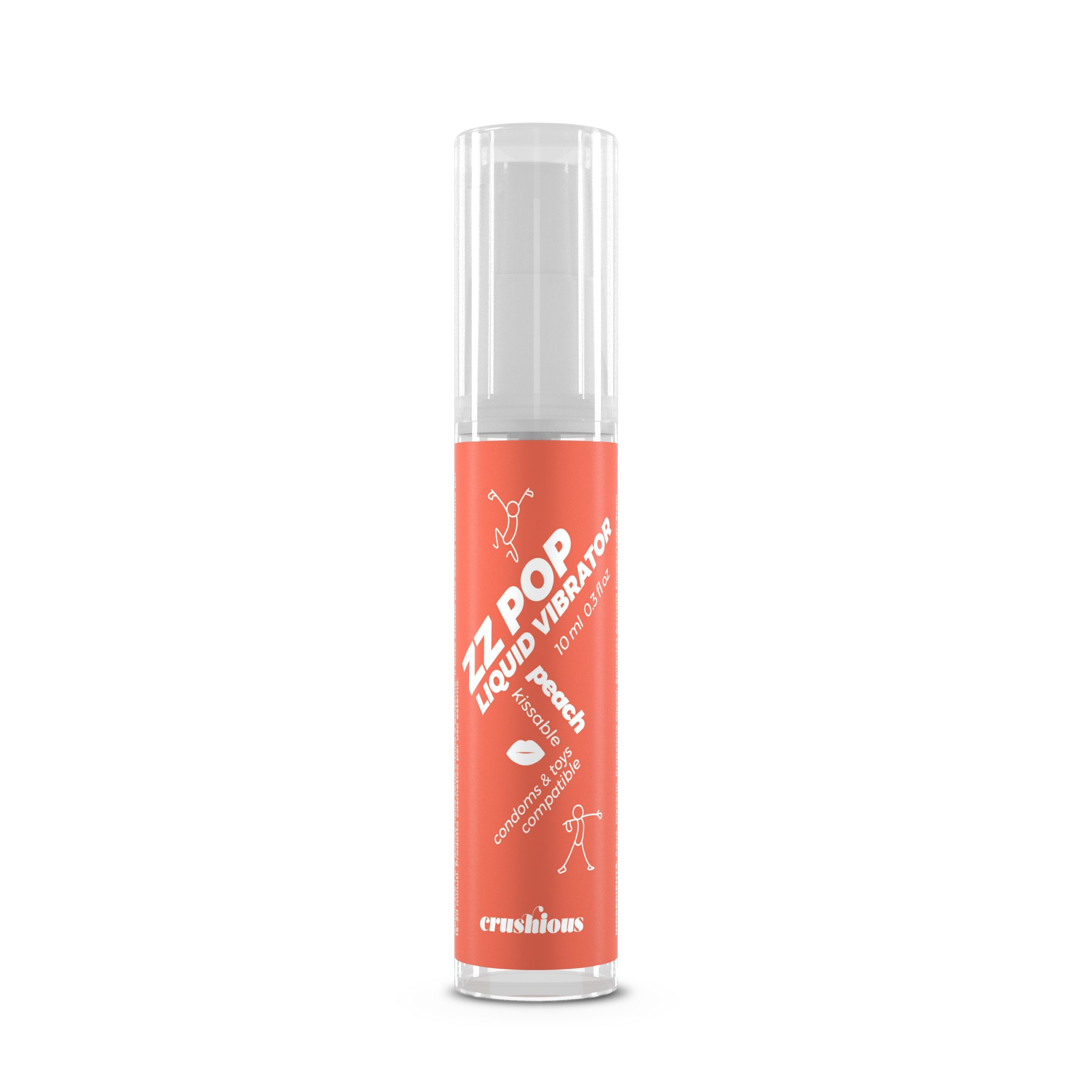 VIBRADOR LÍQUIDO ZZ POP COM AROMA PÊSSEGO 10ML CRUSHIOUS - Image 2