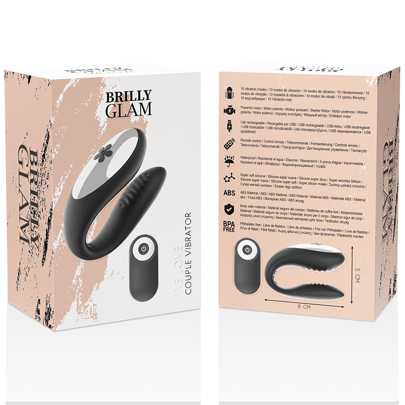 BRILLY GLAM - WE LOVE VIBRADOR PARA CASAIS CONTROLE REMOTO PRETO - Image 8