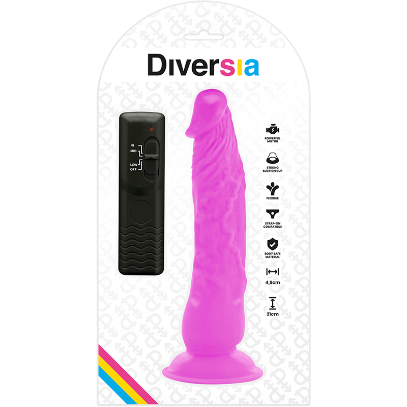 DIVERSIA - FLEXÍVEL VIBRAÇÃO VIBRANTE 21 CM - ROXO - Image 6