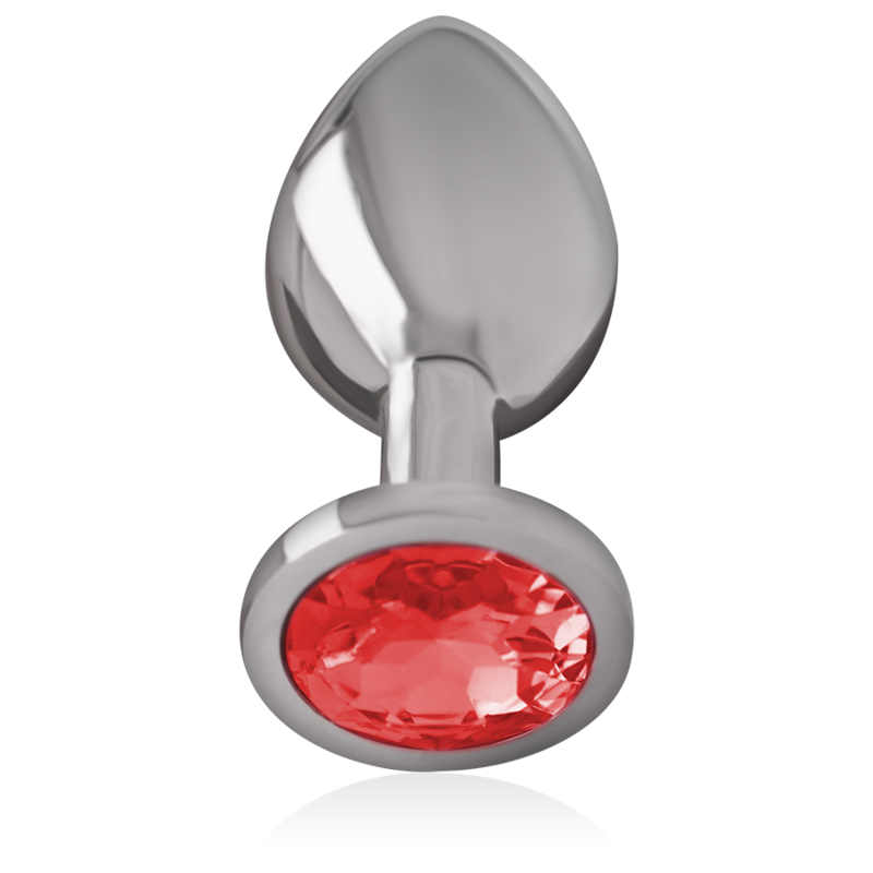 INTENSE - PLUGUE ANAL DE METAL DE ALUMÍNIO COM VIDRO VERMELHO TAMANHO G - Image 2