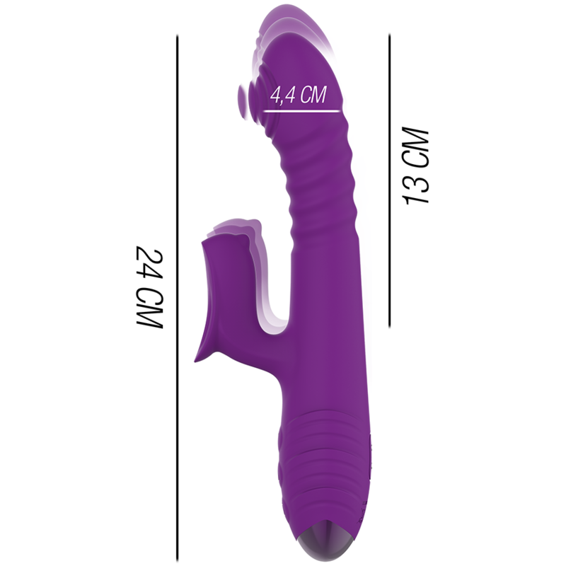 INTENSO - VIBRADOR RECARREGÁVEL MULTIFUNÇÃO IGGY PARA CIMA E PARA BAIXO COM ESTIMULADOR CLITÓRICO ROXO - Image 3