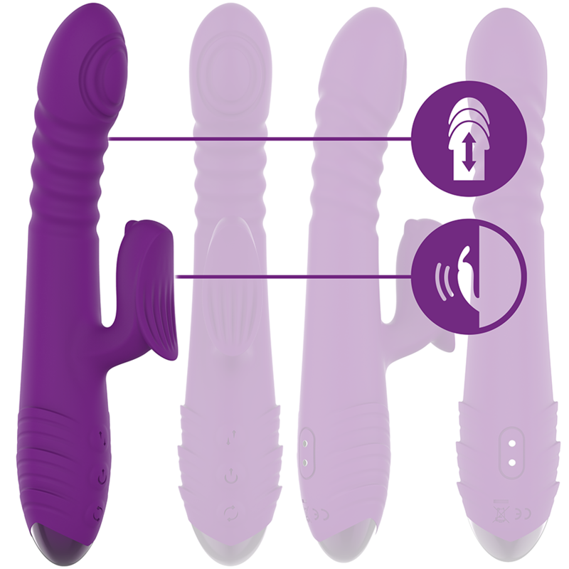 INTENSO - VIBRADOR RECARREGÁVEL MULTIFUNÇÃO IGGY PARA CIMA E PARA BAIXO COM ESTIMULADOR CLITÓRICO ROXO - Image 2