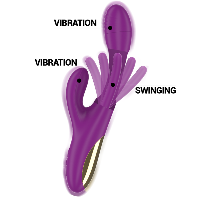 INTENSE - APOLO VIBRADOR MULTIFUNÇÃO RECARREGÁVEL 7 VIBRAÇÕES COM LÍNGUA OSCILANTE ROXA - Image 3