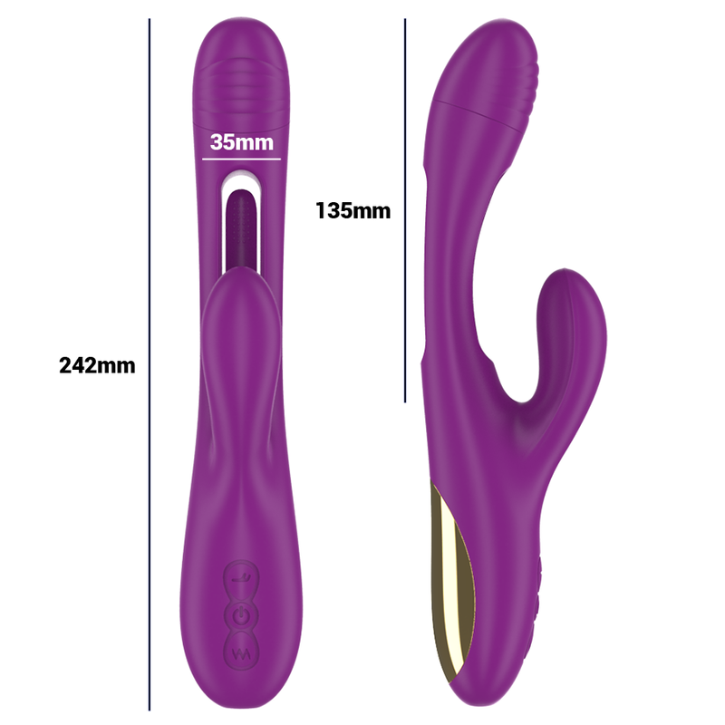 INTENSE - APOLO VIBRADOR MULTIFUNÇÃO RECARREGÁVEL 7 VIBRAÇÕES COM LÍNGUA OSCILANTE ROXA - Image 4