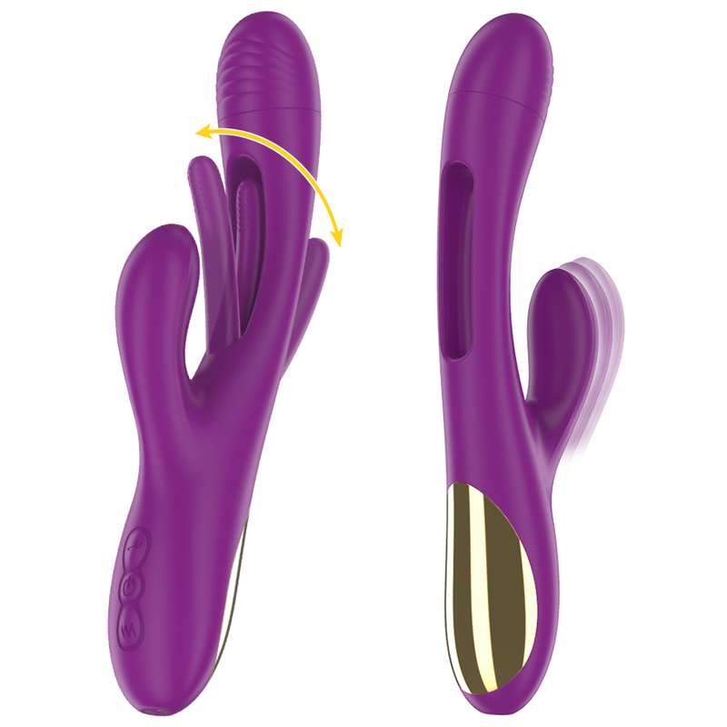 INTENSE - APOLO VIBRADOR MULTIFUNÇÃO RECARREGÁVEL 7 VIBRAÇÕES COM LÍNGUA OSCILANTE ROXA - Image 2