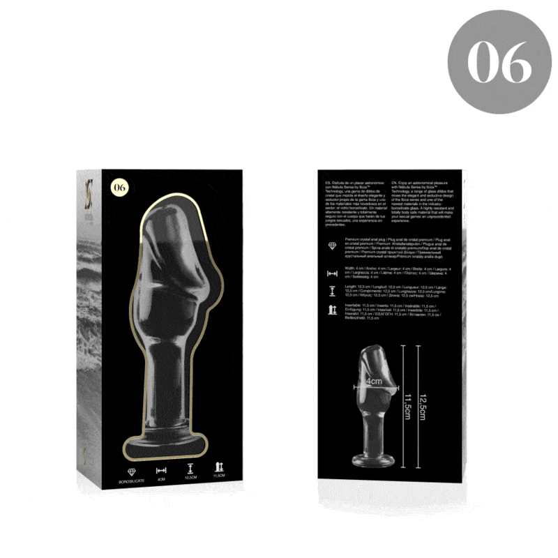 NEBULA SERIES BY IBIZA - MODELO 6 ANAL PLUG VIDRO BOROSILICADO 12,5 X 4 CM