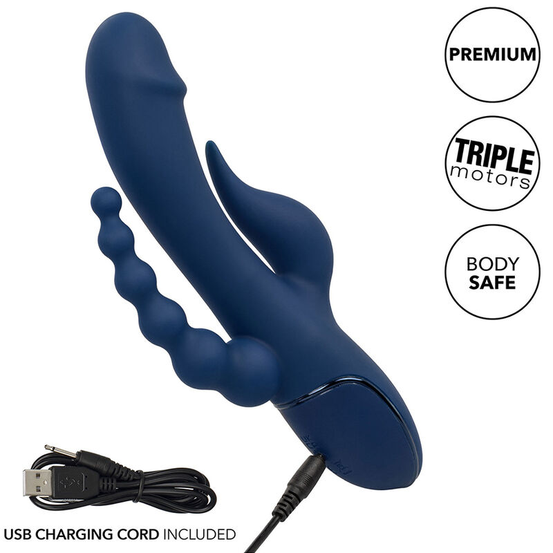 CALEXOTICS - VIBRADOR TRIPLO ORGASM AZUL - Image 10