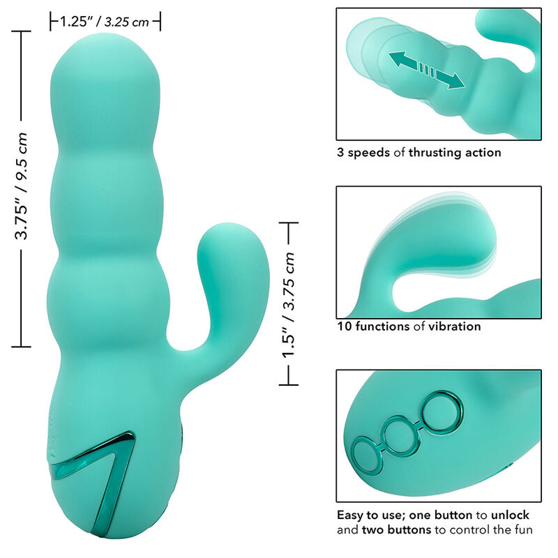 CALIFORNIA EXOTICS - VIBRADOR DEL MAR DIVA RABBIR AQUA GREEN POR CALIFORNIA DREAMING - Image 9
