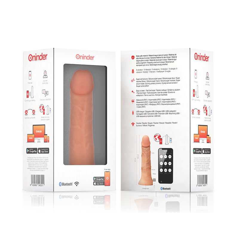 ONINDER - GRANDE VIBRADOR BOGOTÃ DILDO 9 VELOCIDADES NATURAL 22 CM -O- 4,5 CM - APLICATIVO GRATUITO - Image 7