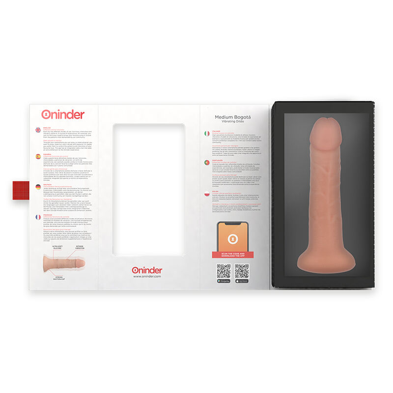 ONINDER - DILDO VIBRADOR BOGOTÁ MÉDIO 9 VELOCIDADES NATURAL 22 CM -O- 4,5 CM - APLICATIVO GRATUITO - Image 5
