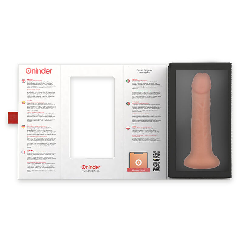 ONINDER - VIBRADOR PEQUENO BOGOTÁ DILDO 9 VELOCIDADES NATURAL 22 CM -O- 4,5 CM - APLICATIVO GRATUITO - Image 4