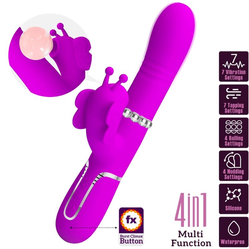PRETTY LOVE - VIBRADOR COELHO MULTIFUNÇÕES 4 EM 1 BORBOLETE FÚCSIA - Image 10