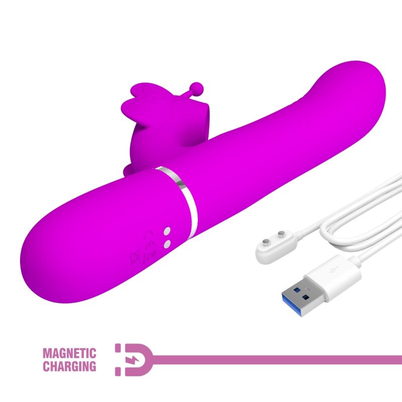 PRETTY LOVE - VIBRADOR COELHO MULTIFUNÇÕES 4 EM 1 BORBOLETE FÚCSIA - Image 9