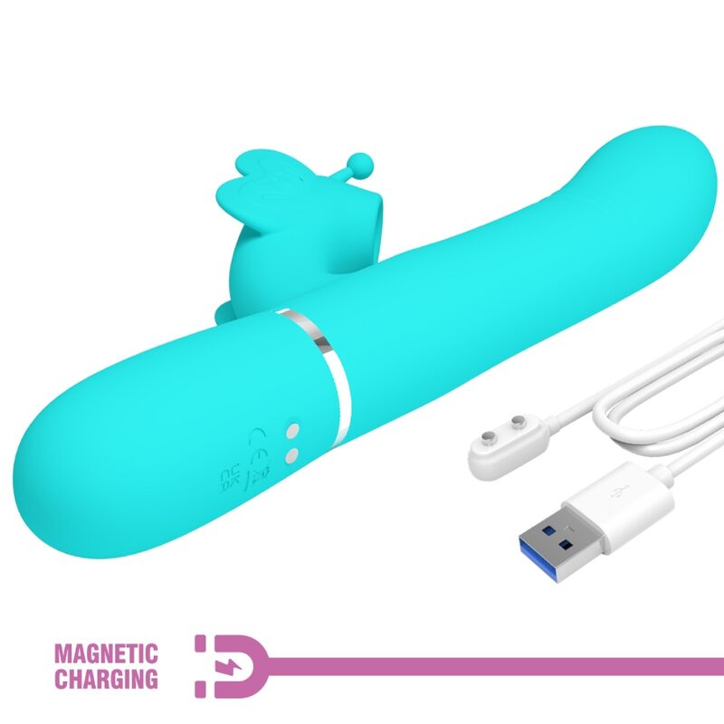 PRETTY LOVE - VIBRADOR COELHO MULTIFUNÇÕES 4 EM 1 BUTTERFLY AQUA VERDE - Image 9