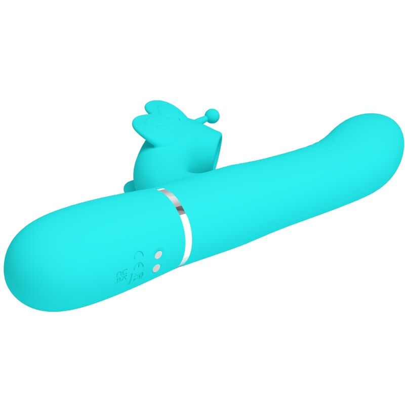PRETTY LOVE - VIBRADOR COELHO MULTIFUNÇÕES 4 EM 1 BUTTERFLY AQUA VERDE - Image 4