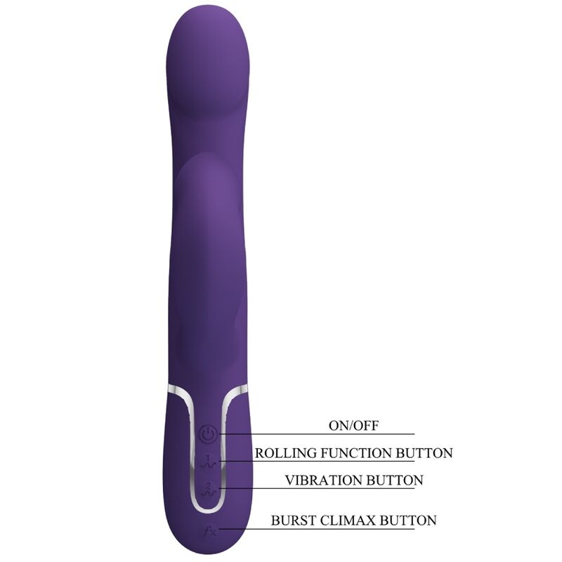 PRETTY LOVE - ZALIN VIBRADOR DE COELHO PÉROLAS 4 EM 1 ROXO - Image 9