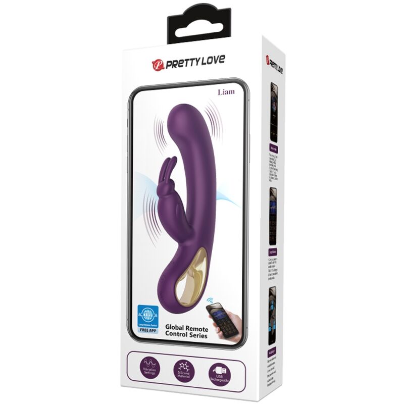 PRETTY LOVE - LIAM VIBRADOR RABBIT E ESTIMULADOR DO PONTO G ROXO - Image 4