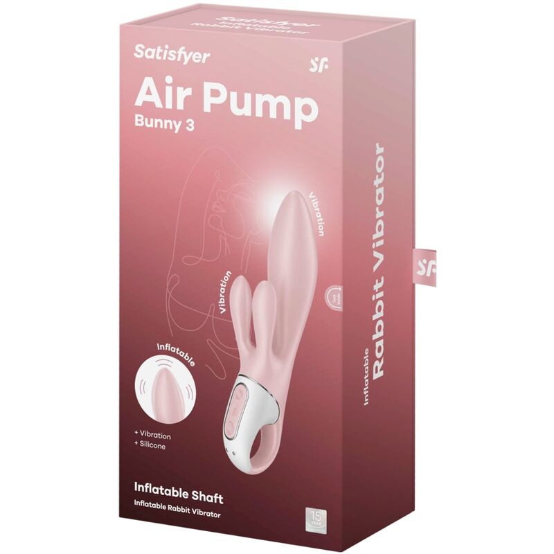 SATISFYER - AIR PUMP BUNNY 3 VIBRADOR DE COELHO INFLÃVEL ROSA - Image 6