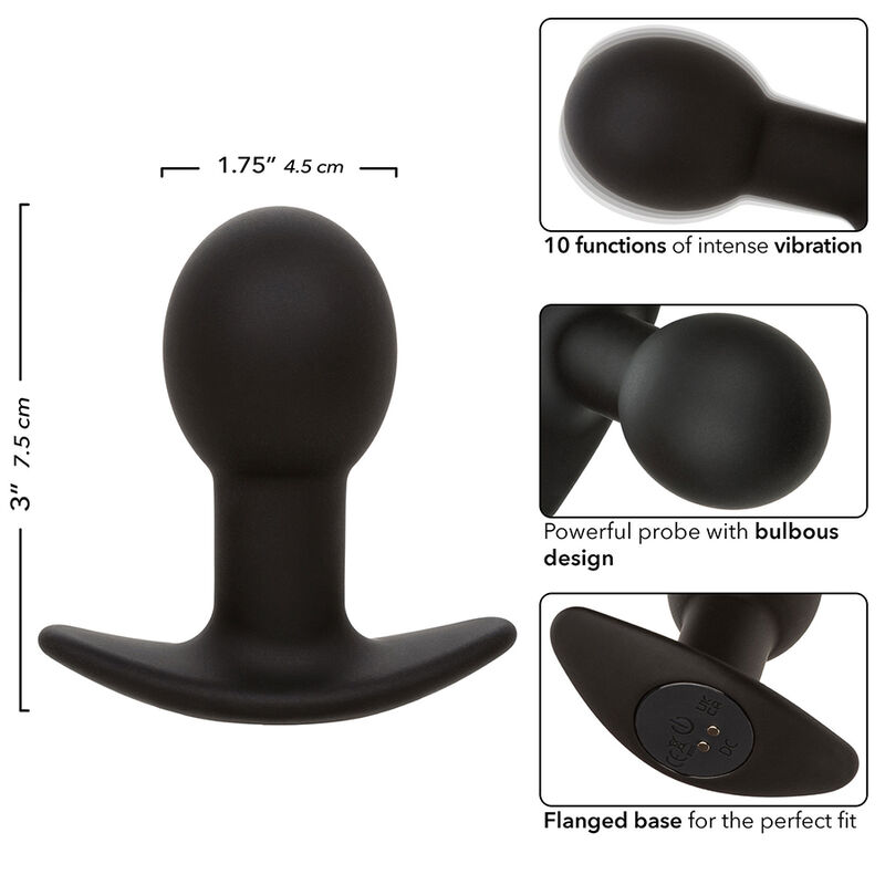 CALEXOTICS - ROCK BOTTOM PLUG ANAL 10 VIBRAÃÃES SILICONE PRETO - Image 8