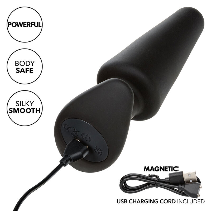 CALEXOTICS - ROCK BOTTOM PLUG ANAL CÃNICO 10 VIBRAÃÃES SILICONE PRETO - Image 8