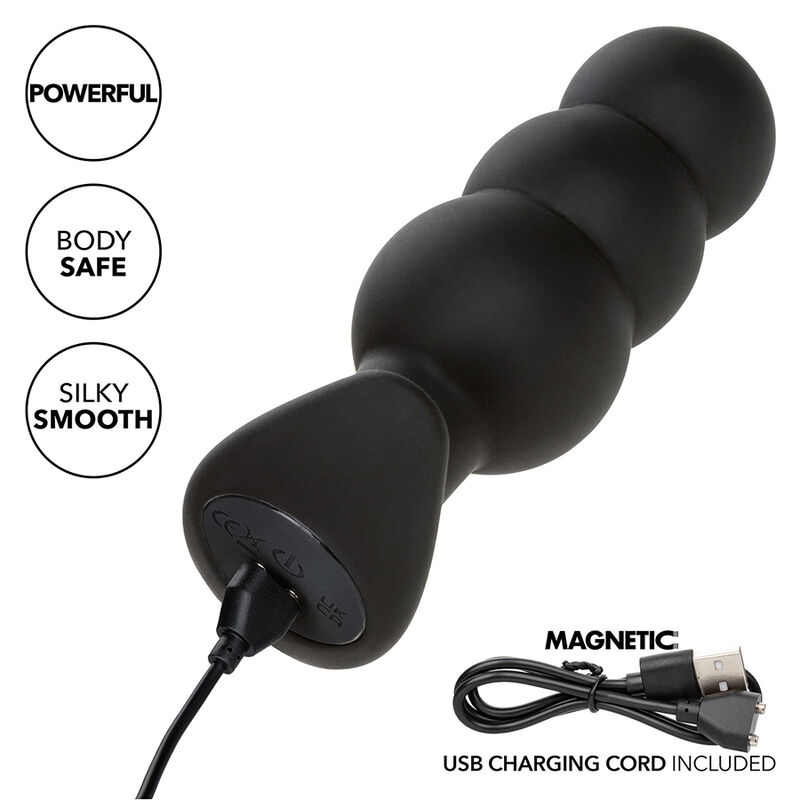 CALEXOTICS - ROCK BOTTOM PLUG ANAL COM ESFERAS 10 VIBRAÃÃES SILICONE PRETO - Image 8