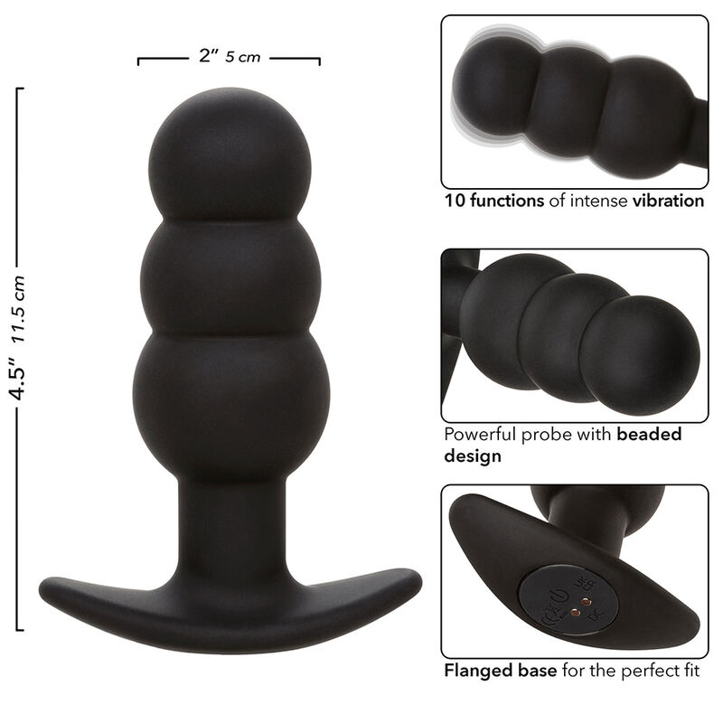 CALEXOTICS - ROCK BOTTOM PLUG ANAL COM ESFERAS 10 VIBRAÃÃES SILICONE PRETO - Image 7