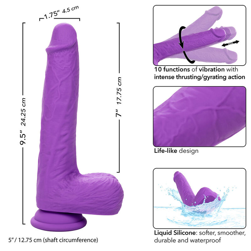 CALEXOTICS - STUDS VIBRADOR ROTATIVO E RECARREGÃVEL 10 VIBRAÃÃES ROXO - Image 8