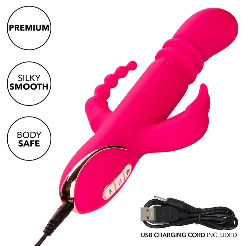 CALEXOTICS - JACK FANTASY VIBRADOR TRIPLO AQUECIDO COELHO ROSA - Image 8