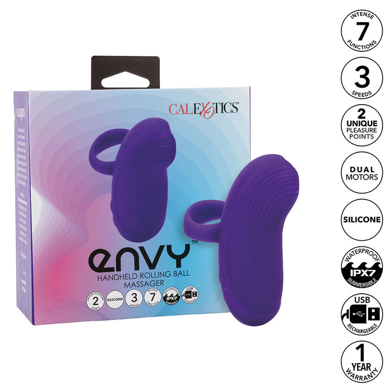 CALEXOTICS - ENVY HANDHELD ROLLING BALL MASSAGER 7 VIBRAÃÃES ROXO
