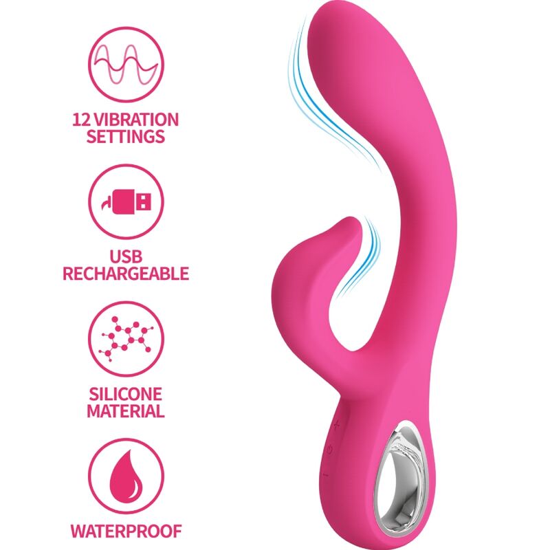 PRETTY LOVE - FRITZ RABBIT VIBRADOR 12 VIBRAÃÃES ROSA
