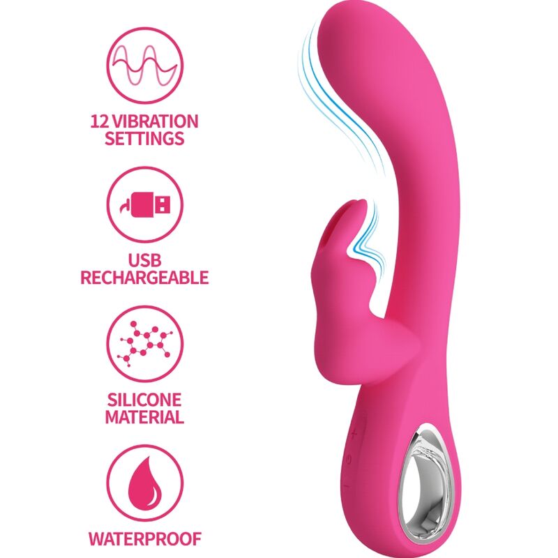 PRETTY LOVE - NOVAK RABBIT VIBRADOR 12 VIBRAÃÃES ROSA