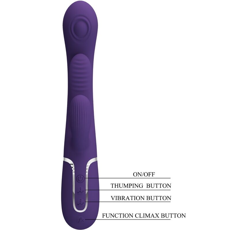 PRETTY LOVE - SHANIA TRIPLE RABBIT VIBRADOR MULTIFUNCIONAL ROXO - Image 8
