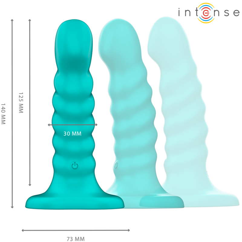 INTENSE - BUFFY VIBRADOR TAMANHO S DESIGN ESPIRAL 10 VIBRAÃÃES CONTROLE REMOTO AZUL - Image 2