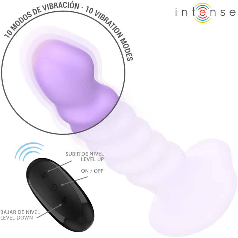 INTENSE - BRENDA VIBRADOR TAMANHO M DESIGN ESPIRAL 10 VIBRAÃÃES ROXO CONTROLE REMOTO - Image 2