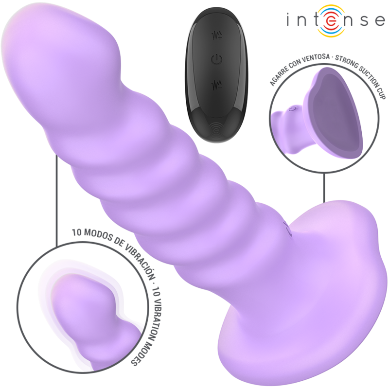 INTENSE - BRENDA VIBRADOR TAMANHO M DESIGN ESPIRAL 10 VIBRAÃÃES ROXO CONTROLE REMOTO